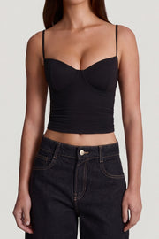 Oh Polly Mirelle top camisole modal noir armaturé