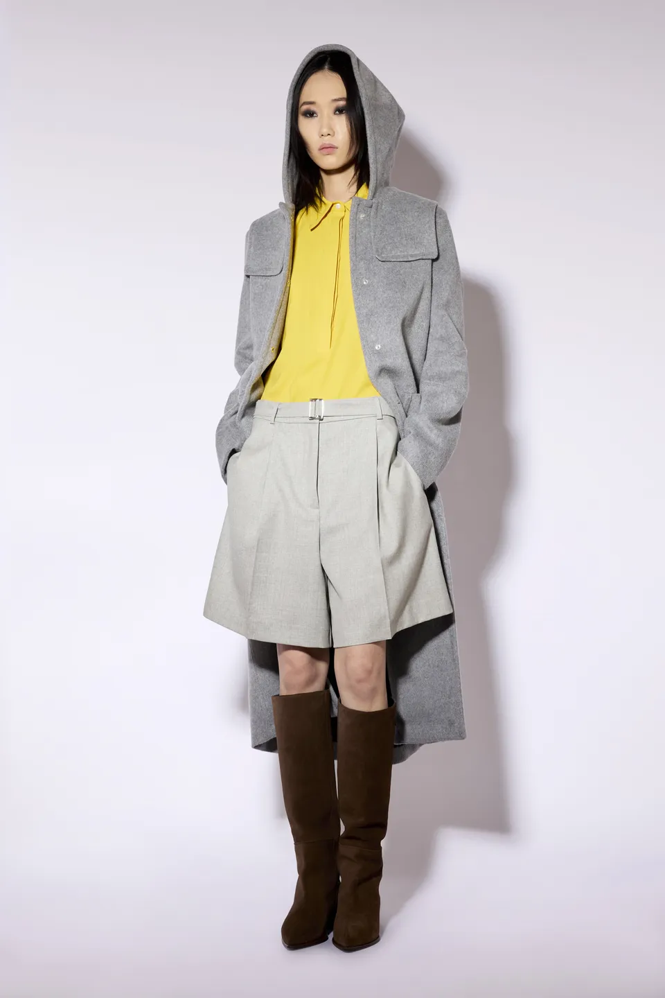 Liviana Conti Nelson manteau gris mélangé cachemire