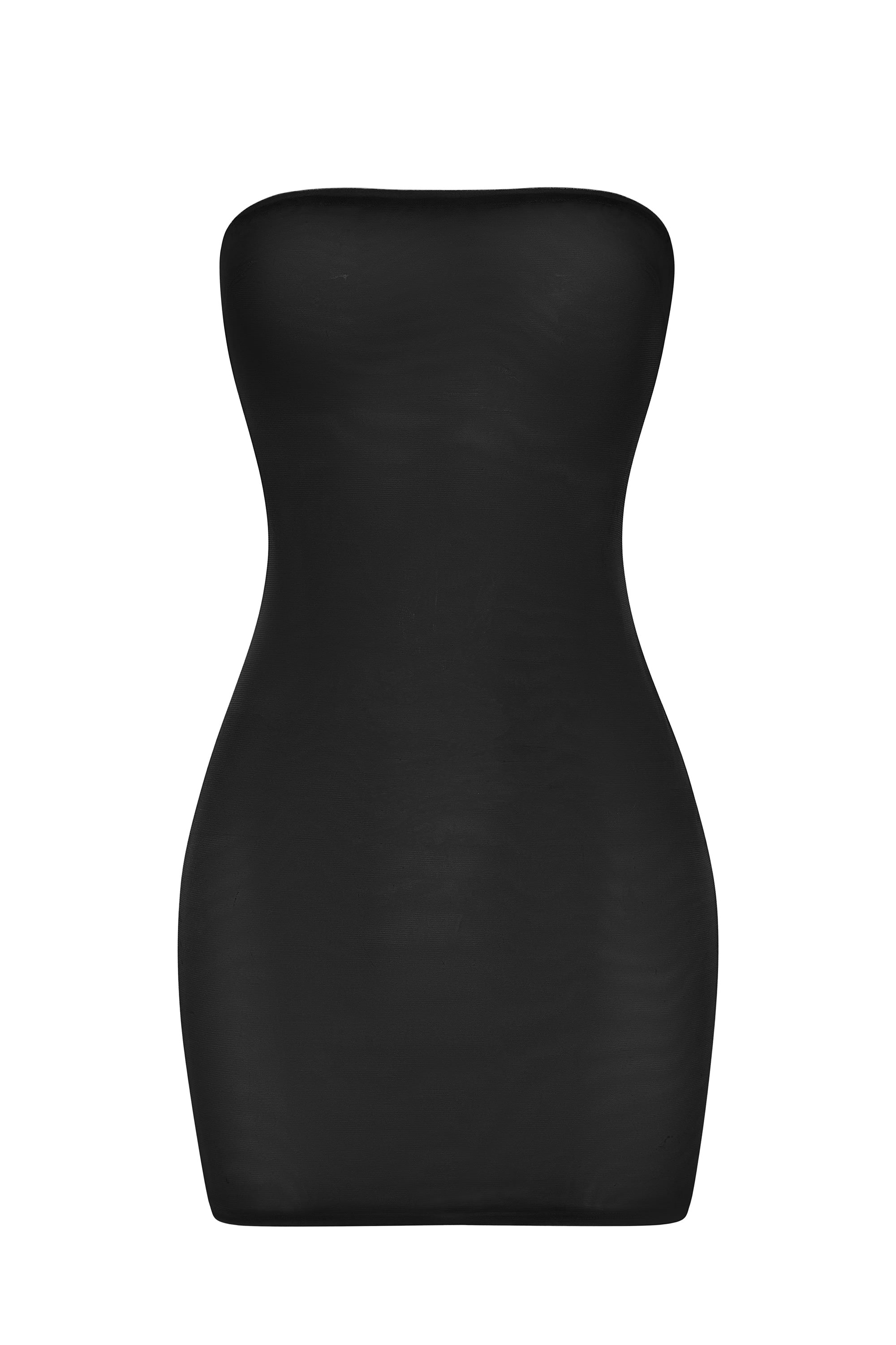 Oh Polly Dresses Mini Robe Bandeau Noir Mesh 57 cm