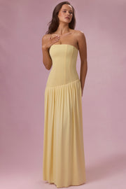Oh Polly Evelina robe bustier jersey jaune Butter