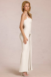 Oh Polly Nayeli 16149 Robe Maxi Pearl Jersey Ivoire