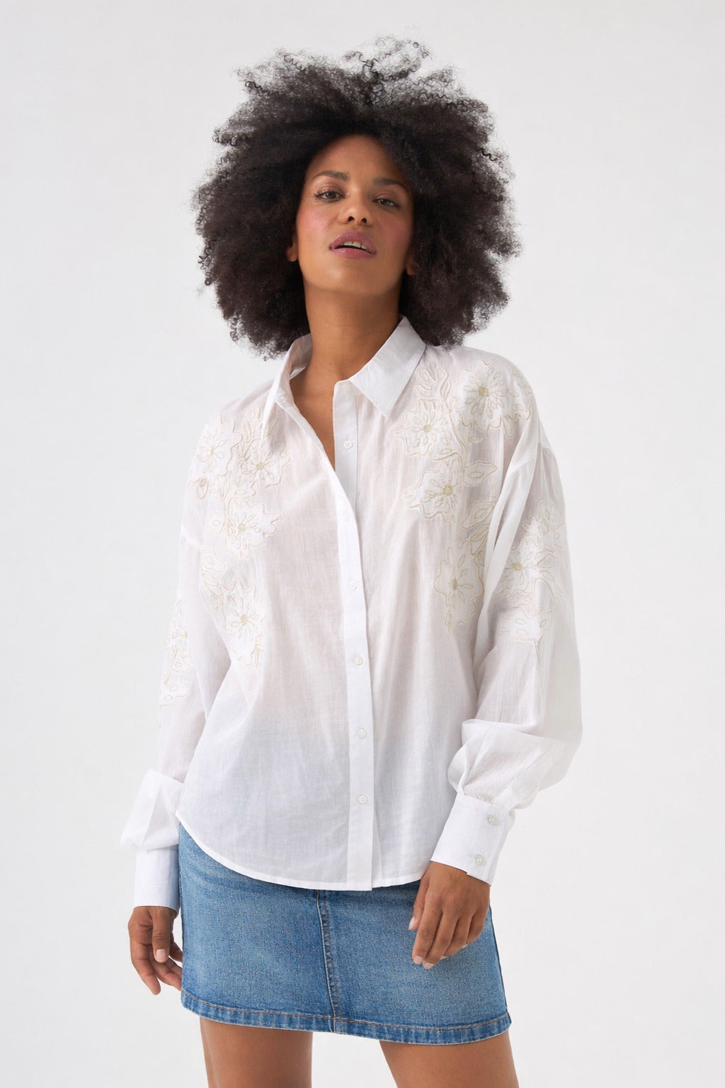Chicosoleil Quincy chemise blanche brodée coton