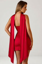 Oh Polly Dresses Camila robe mini Scarlet Red satin