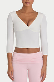 Oh Polly ButterCloud Top manches 3/4 coconut stretch