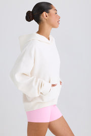 Oh Polly Bo+Tee BT1607 sweat capuche blanc oversize coton