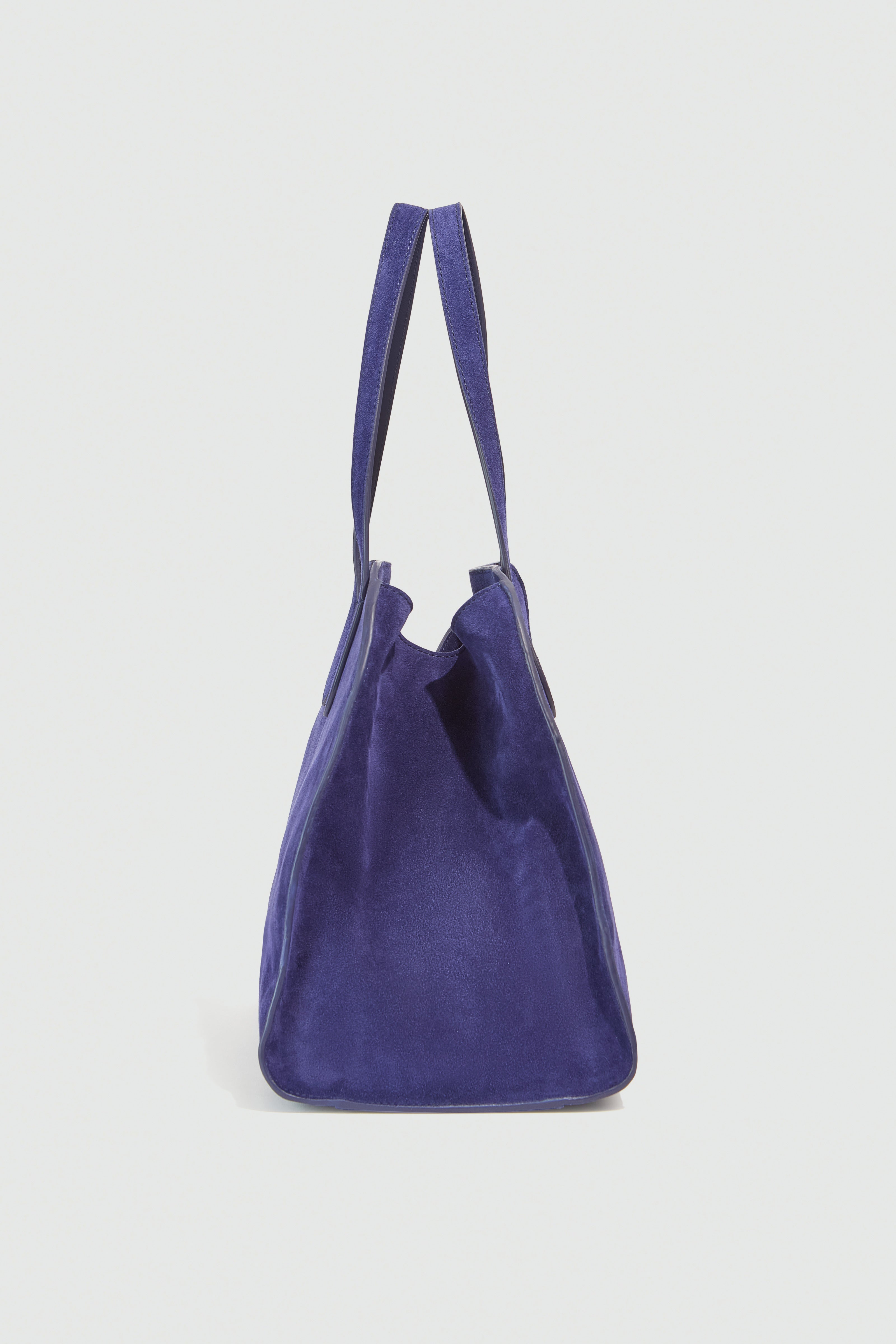 Liviana Conti Madison sac main veau suédé bleuette-marron