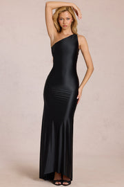 Oh Polly Adelina robe longue satin noir dos nu