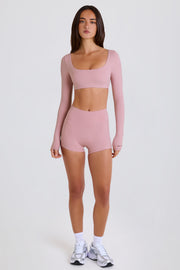 Oh Polly Shorts BT1639B short taille haute mauve stretch