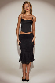 Oh Polly Tops Eirwen 15482 top satin noir corset