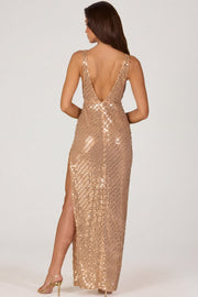 Oh Polly Embellished 16028 robe maxi or sequins