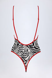 Oh Polly Ostend Maillot 1 Pièce Zèbre Dos Croisé