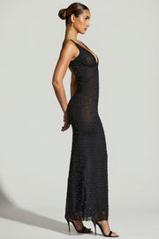 Oh Polly Embellished Colmar robe de soirée noire strass