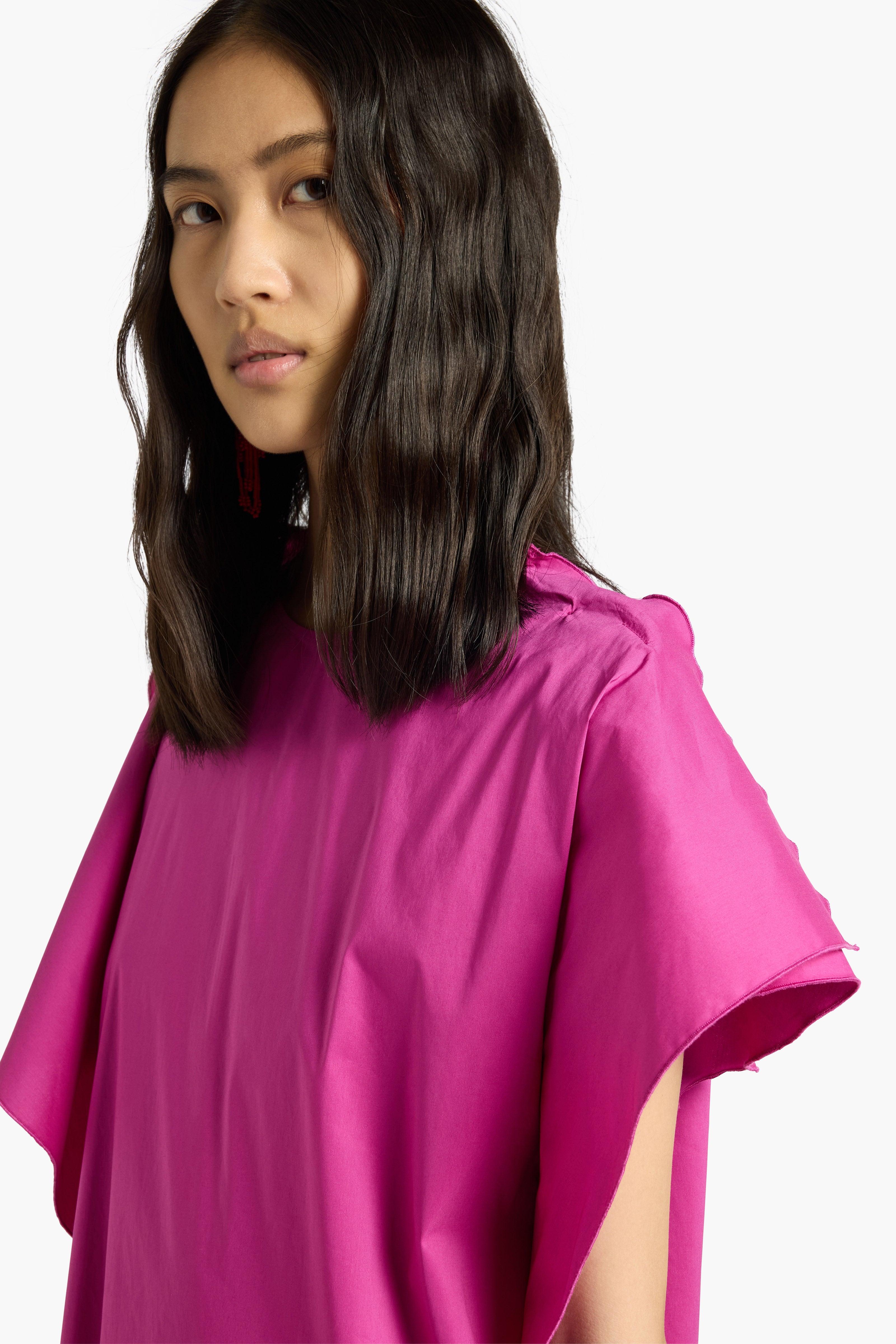 Liviana Conti Roseline robe midi bougainvillée popeline