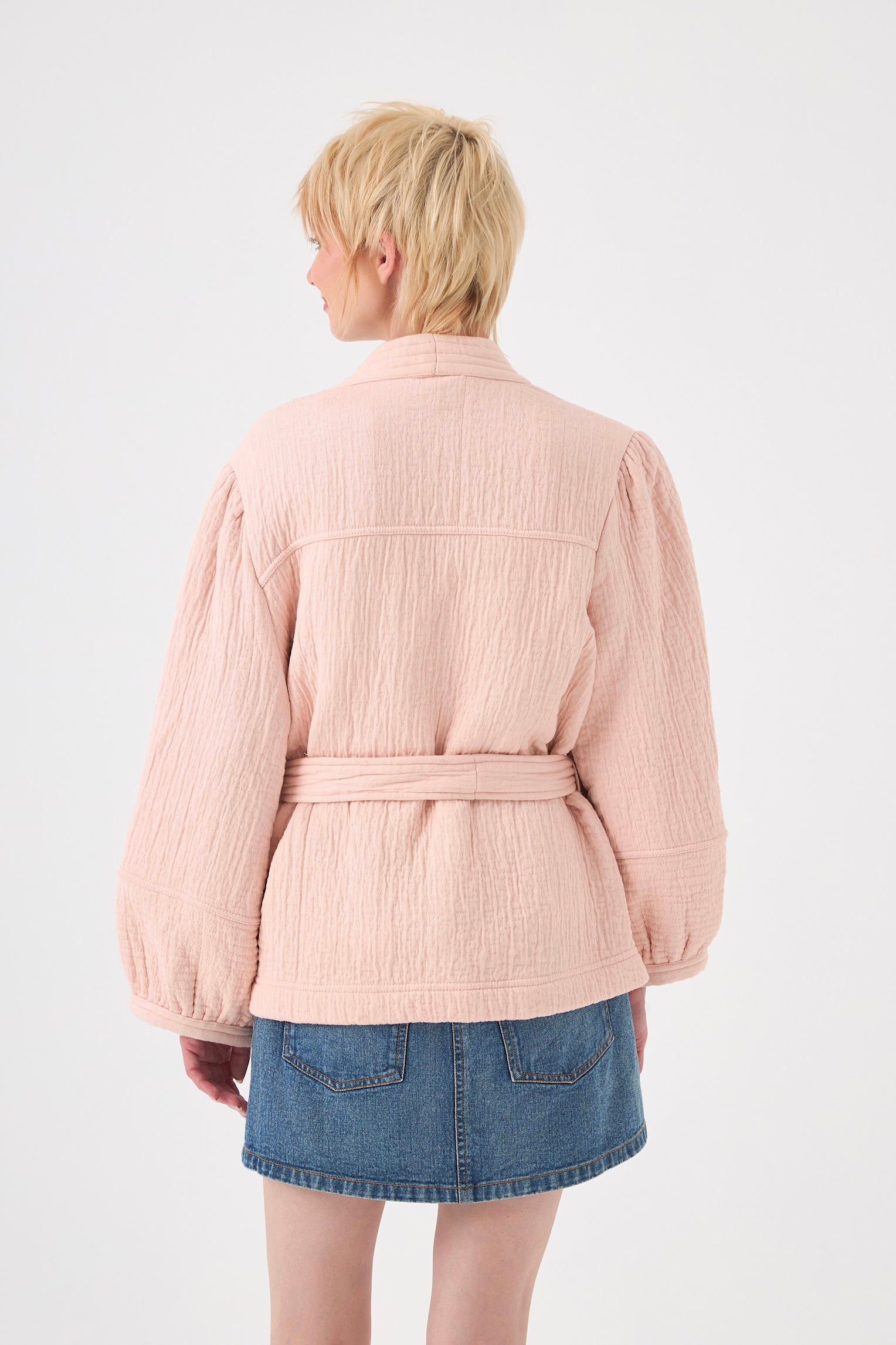 Chicosoleil Aurora Veste kimono rose romance S coton