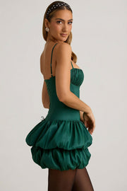 Oh Polly Clarice 12015 mini robe satin vert émeraude