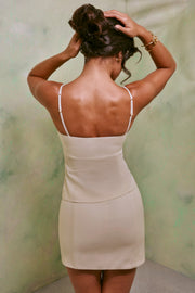 Oh Polly Galina mini jupe blanche en lin fendue