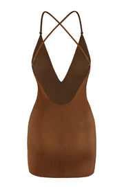 Oh Polly Intimates Soft Mesh Multiway Mini Robe Chestnut
