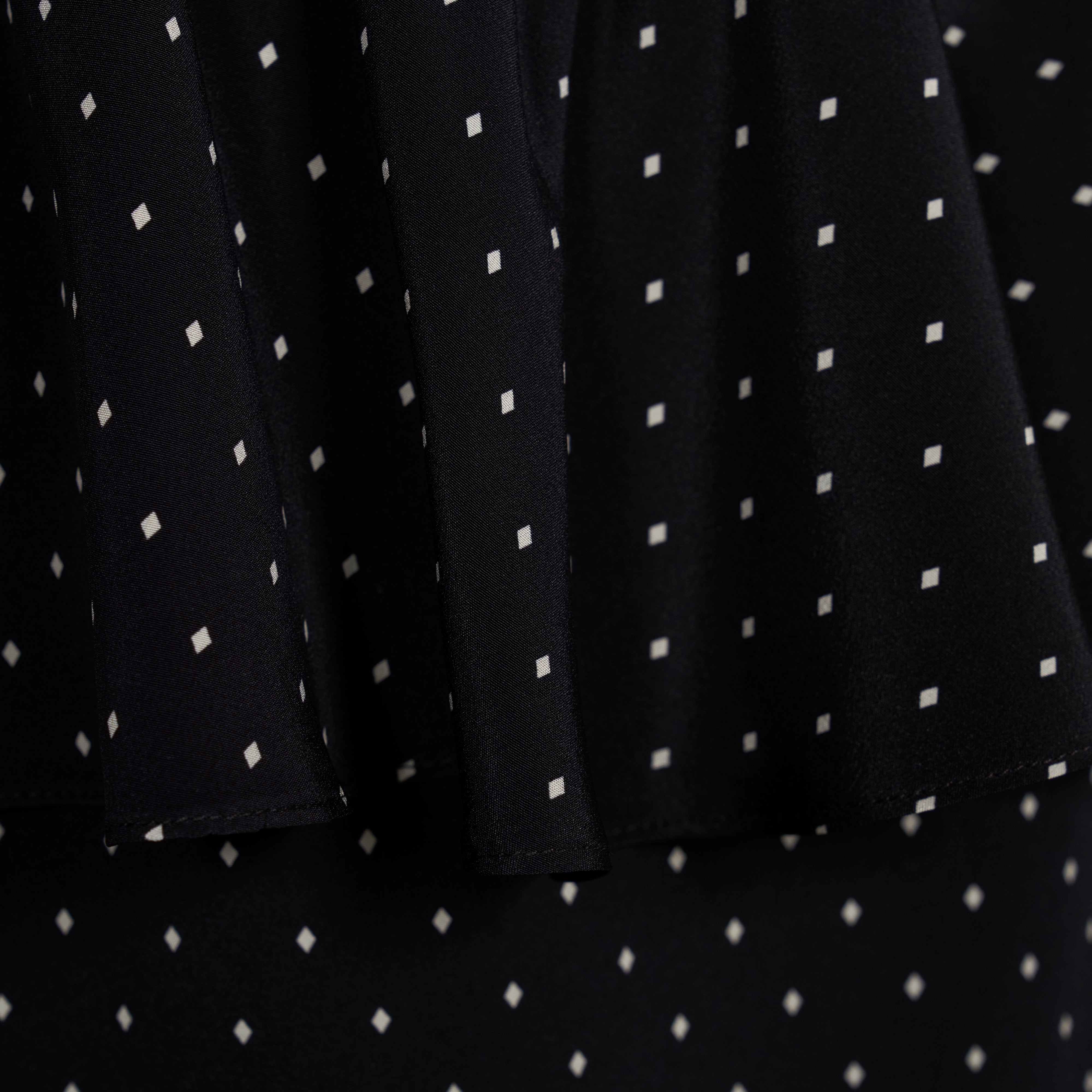 Alessandra Rich Silk Peplum Midi Dress robe noir-ivoire 36