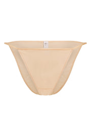 Oh Polly Swim Soft Mesh String culotte bikini beige