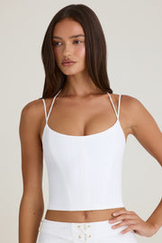 Oh Polly Tops 9399 top corset licou blanc bretelles ajustables
