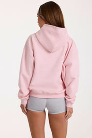 Oh Polly Knitwear Sweat Capuche Rose Oversize Coton