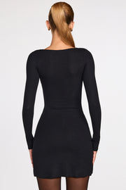 Oh Polly Caris Mini Robe Noire Dentelle Modal