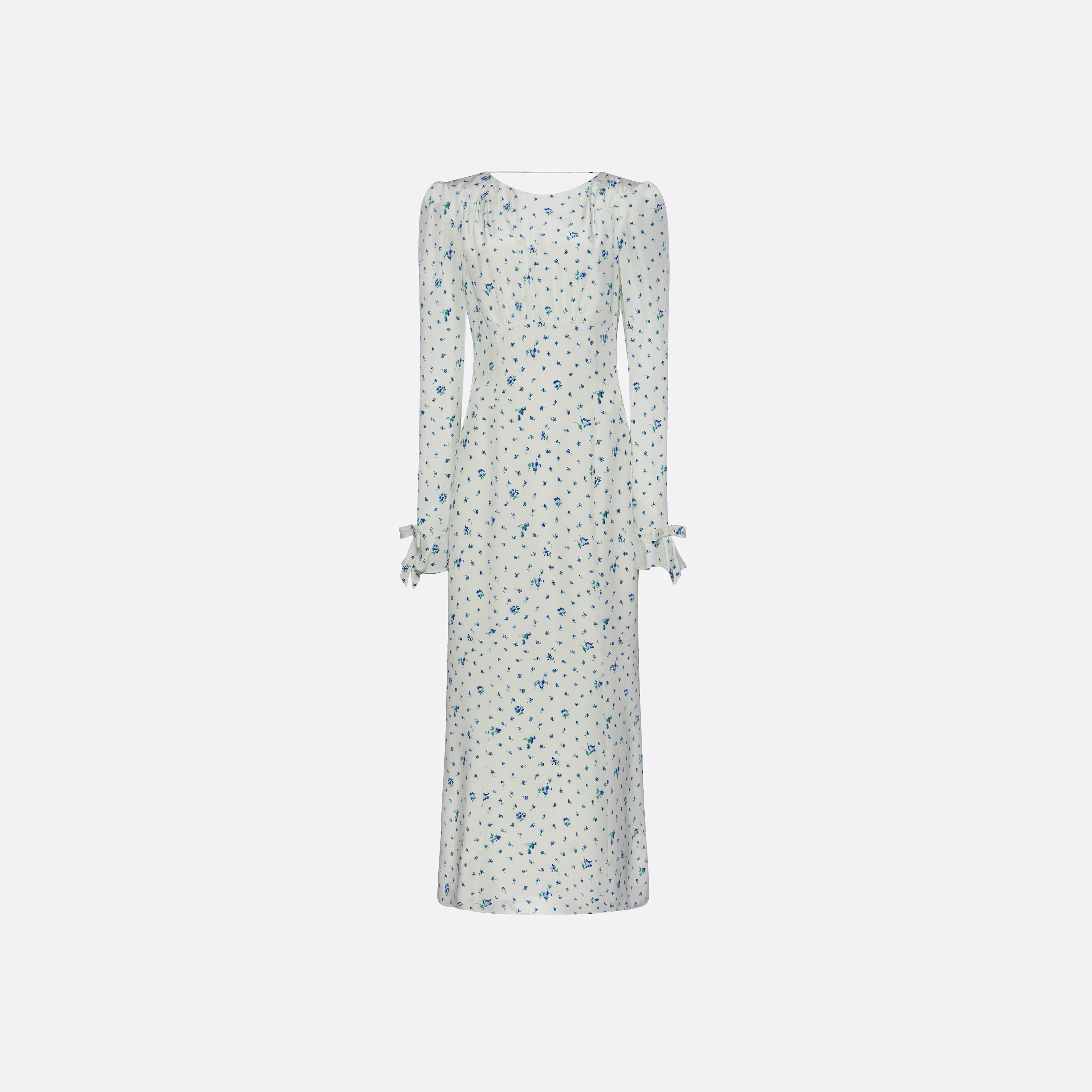 Alessandra Rich Silk Open Back Midi robe soie bleu taille 38