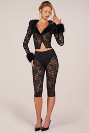 Oh Polly Annalisa pantalon capri dentelle noire 44cm