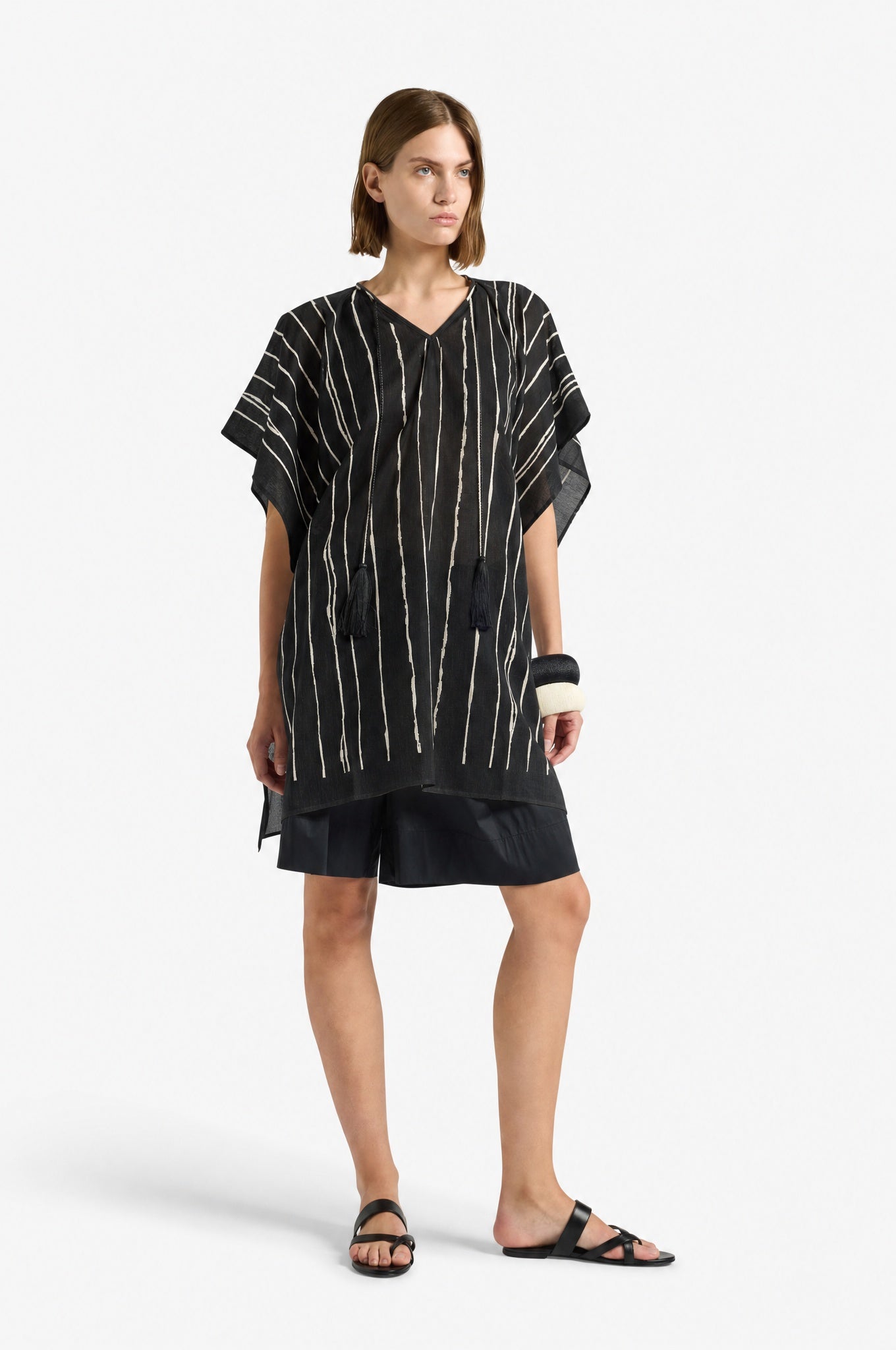 Liviana Conti Swami caftan court coton noir