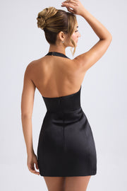 Oh Polly Harmonia 9294 mini robe noire satin corset