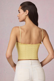 Oh Polly Tops Hania Caraco Jaune Citron broderie