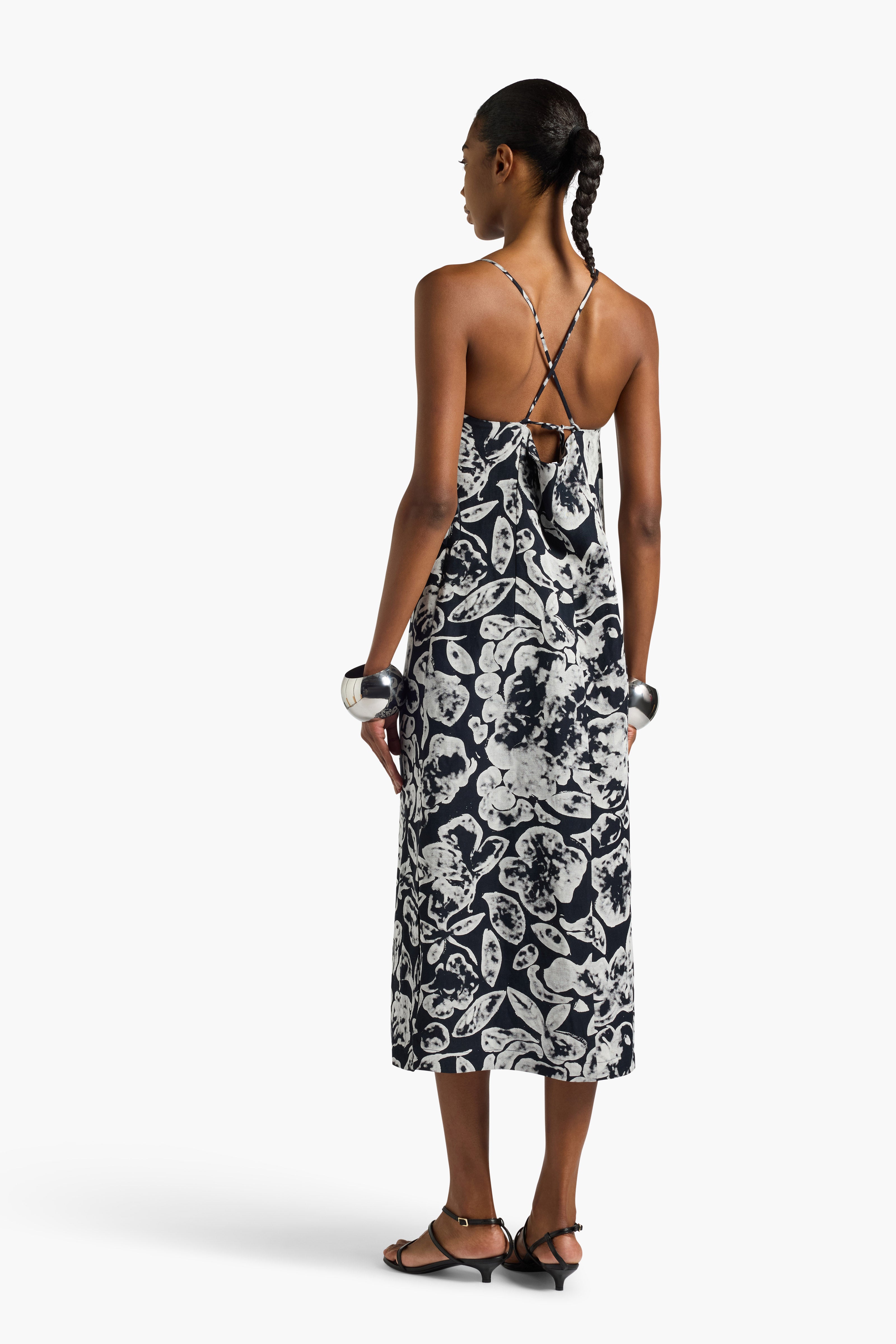 Liviana Conti Delphine robe bustier midi notte ecru