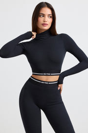 Oh Polly Grounded BT1374 top crop noir dos nu