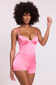 Oh Polly Romera combishort satin rose corset