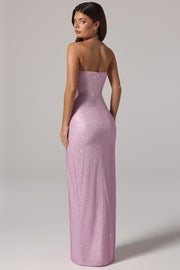 Oh Polly Embellished La Rochette robe maxi lavande strass
