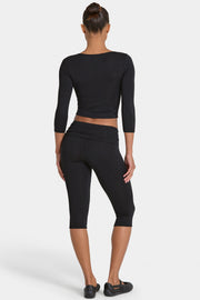 Oh Polly ButterCloud Legging Capri Noir Opaque Sculptant