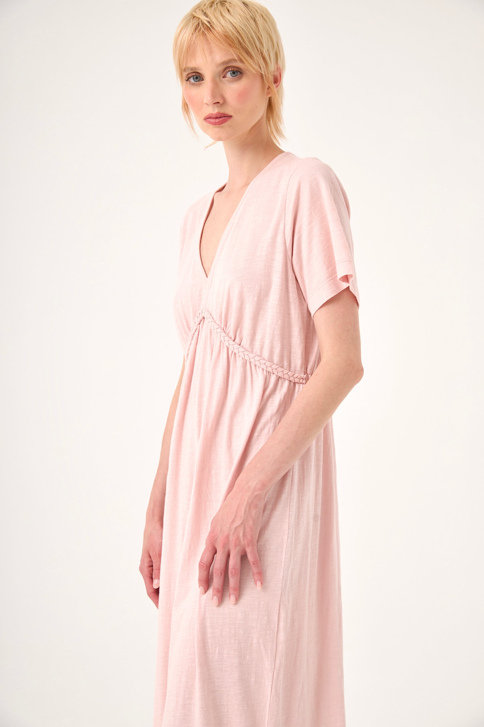 Chicosoleil Leona robe longue coton rose romance