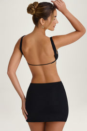 Oh Polly Robe mini bodycon 10259 noire décolleté V