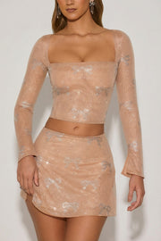 Oh Polly Natala Top Almond strass col carré