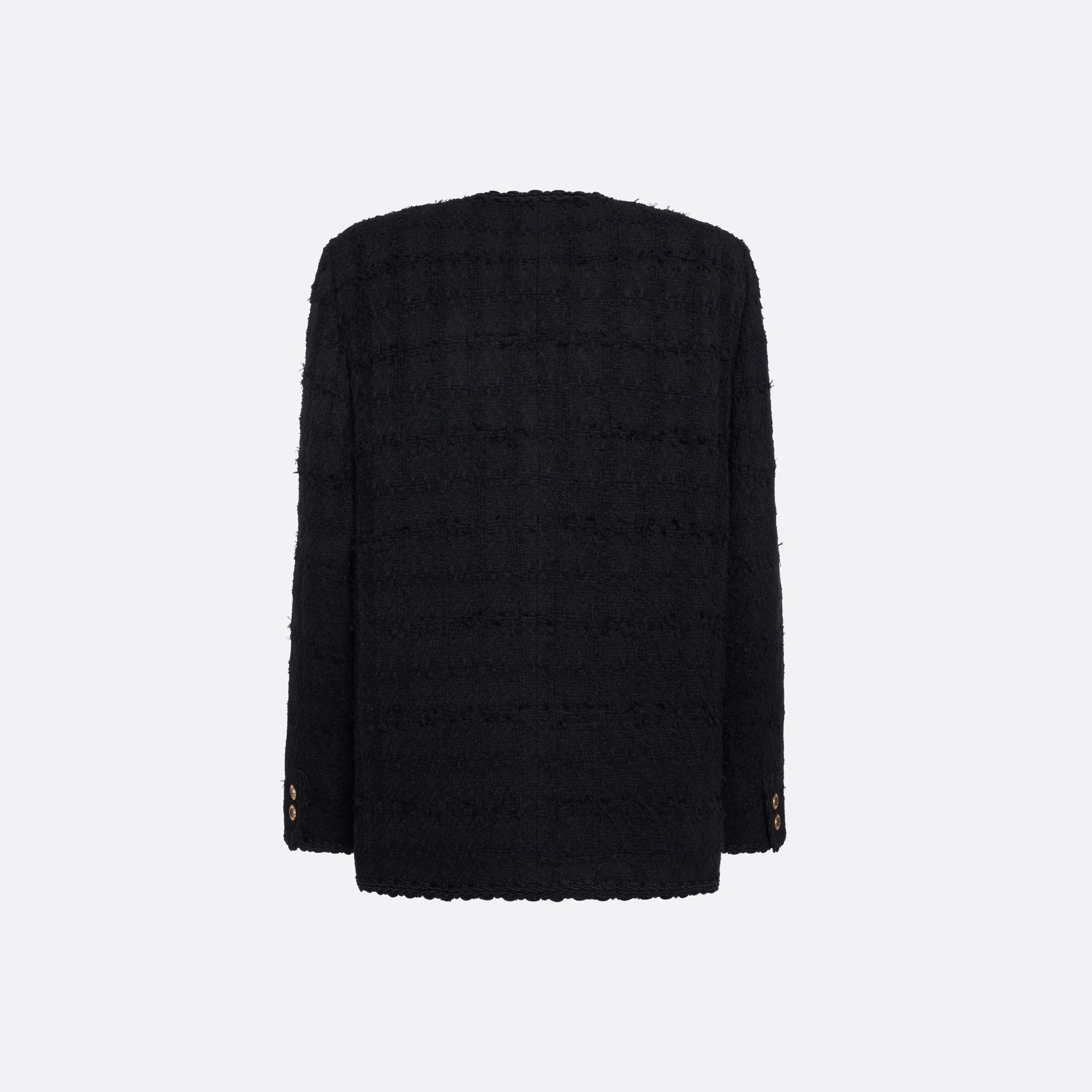 Alessandra Rich Check Tweed Jacket veste noire bouclé