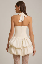 Oh Polly Andri Mini Robe Corset Ivoire Jupe Boule