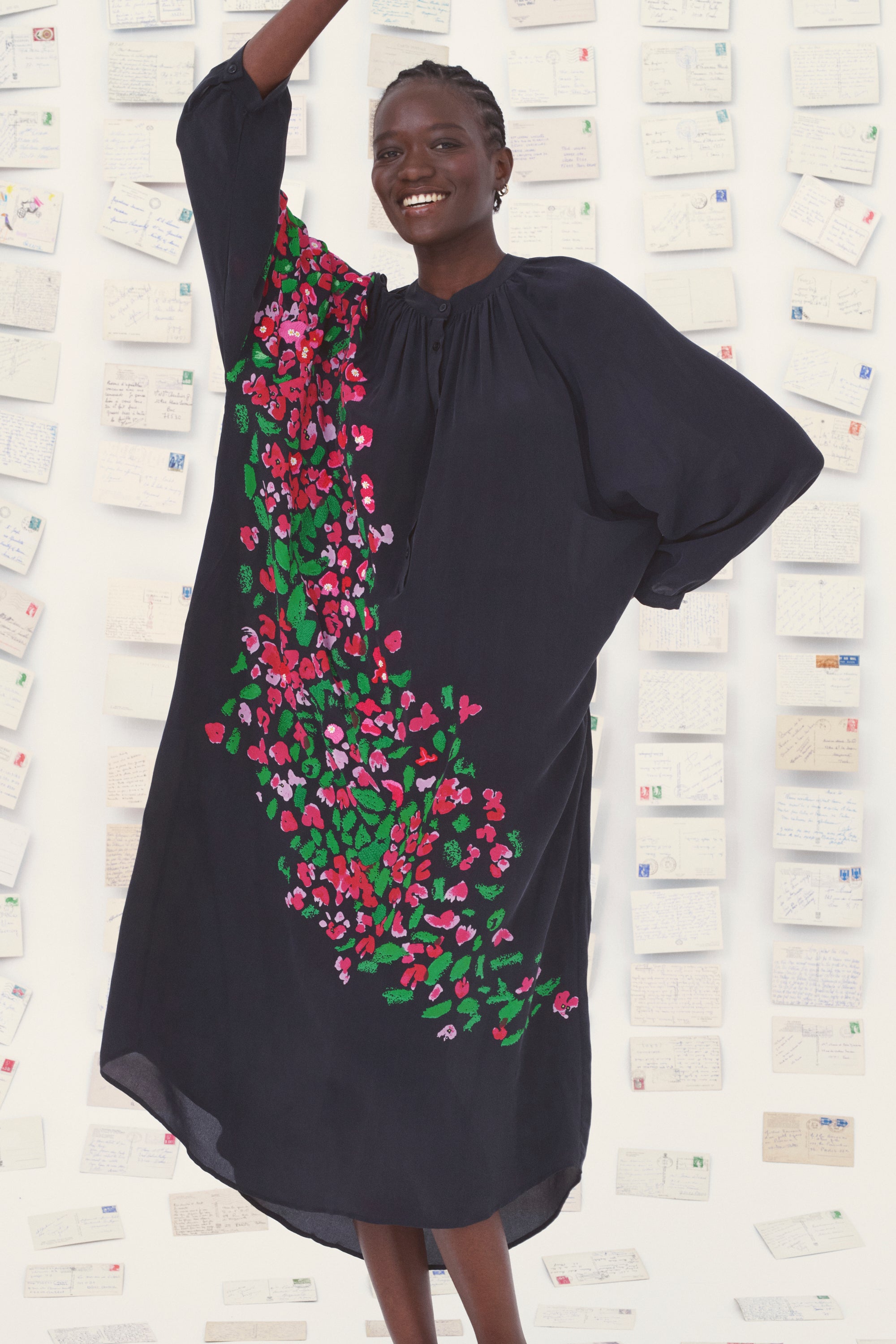 MII Itake Les Cyclades robe soie fleurie femme