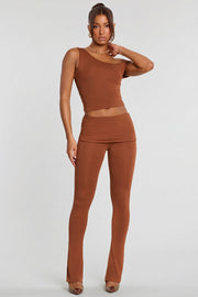 Oh Polly Trousers Mid Rise pantalon chestnut brown
