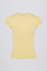 Oh Polly Tops T-shirt longline BT2467 citron dos découpé