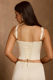 Oh Polly Hannie top corset ivoire satin laçage