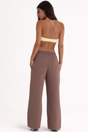 Oh Polly BT02580 Pantalon Jogging Large Cocoa Marron Coton