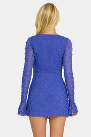 Oh Polly Embellished Chelsea 6127 robe mini saphir perles