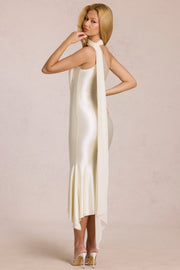 Oh Polly Giada 15923 robe midaxi satin perle foulard