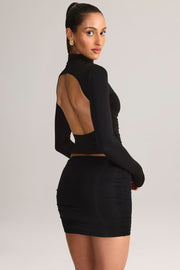 Oh Polly Cali 8640 mini jupe noire froncée modal
