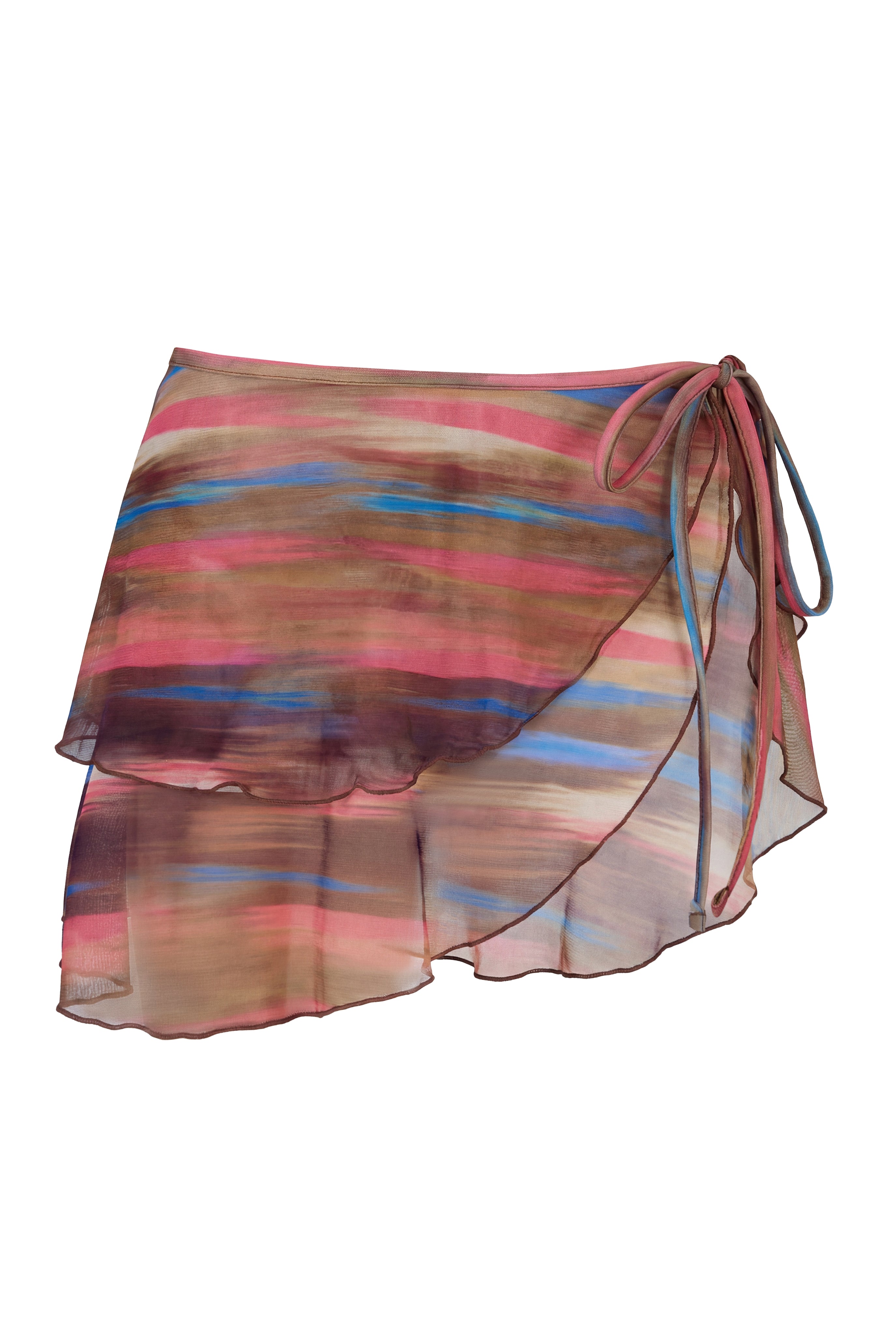 Oh Polly Tabbie Paréo Rayé Abstrait Maille Semi-Transparent